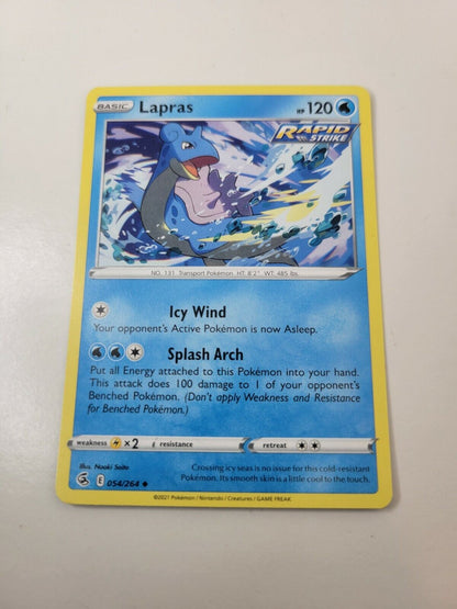 Pokémon TCG Lapras Fusion Strike 054/264 Regular Uncommon Card NM 2021