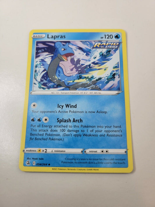 Pokémon TCG Lapras Fusion Strike 054/264 Regular Uncommon Card NM 2021