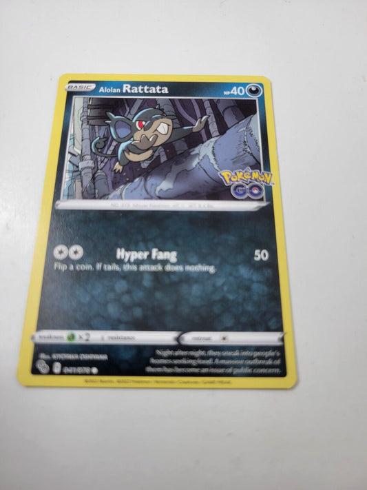 Pokémon TCG Alolan Rattata Pokemon GO 041/078 Regular Common Card NM 2022