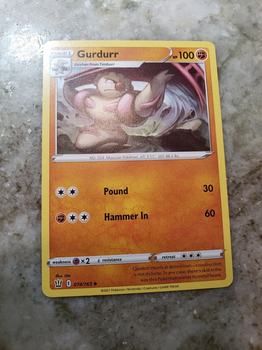 Pokémon Sword & Shield Battle Styles Gurdurr 74/163 Pack Fresh