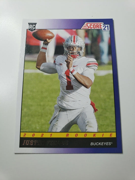 2021Panini Score Justin Fields 1991 Throwback Rookie Ohio State Buckeyes #TB2 RC