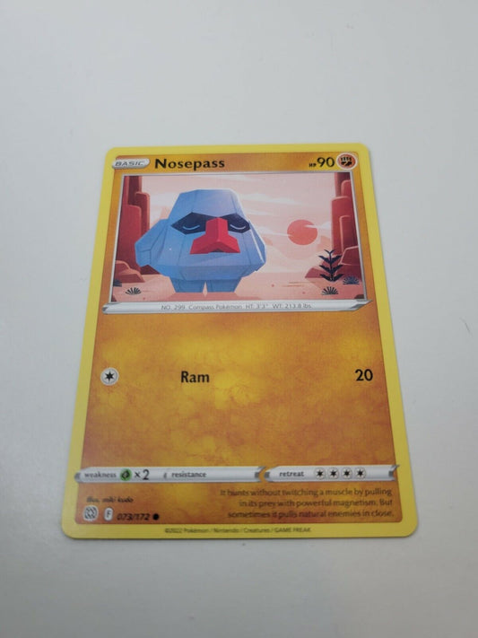 Pokemon TCG Brilliant Stars Nosepass 73/172 Regular Common Card NM 2022