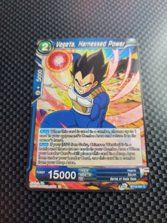 Dragon Ball Super CCG Vegeta, Harnessed Power BT16-031 Regular Card NM