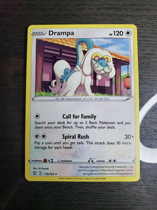 Drampa  119/163 Sword & Shield: Battle Styles ((Rare))  Mint Pokemon