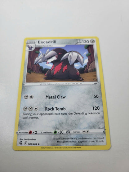 Pokémon TCG Excadrill Fusion Strike 183/264 Regular Uncommon Card NM 2021