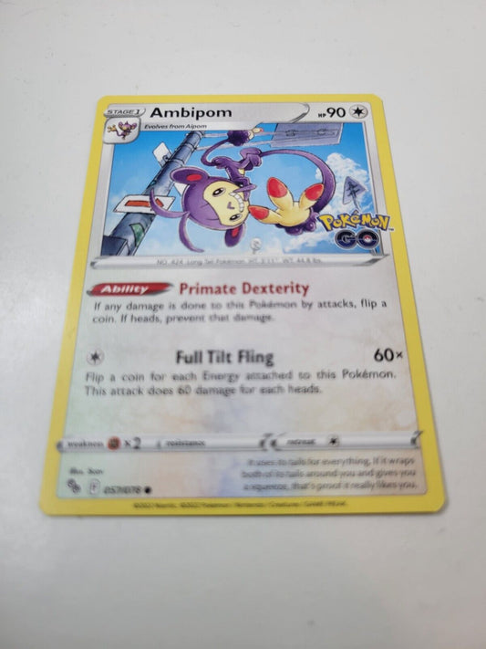 Pokémon TCG Ambipom Pokemon GO 057/078 Regular Common Card NM 2022