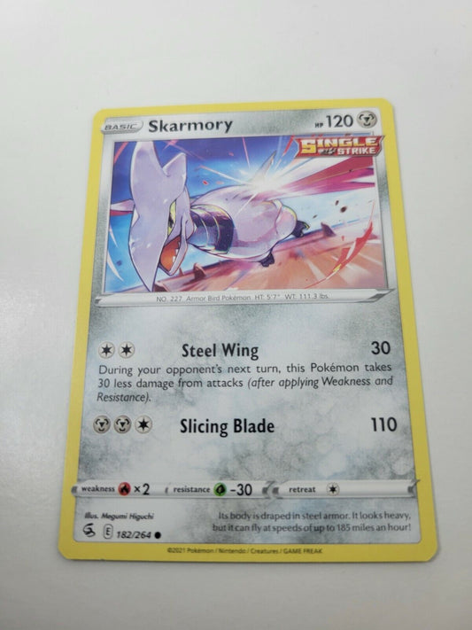 Pokémon TCG Skarmory Fusion Strike 182/264 Regular Common Card NM 2021