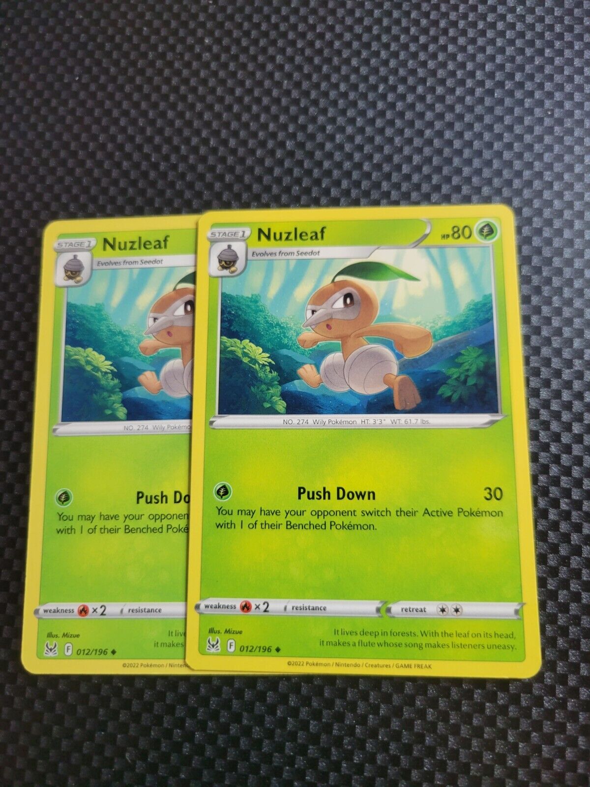 Pokémon TCG Nuzleaf Lost Origin 012/196 Regular Uncommon Card NM 2022