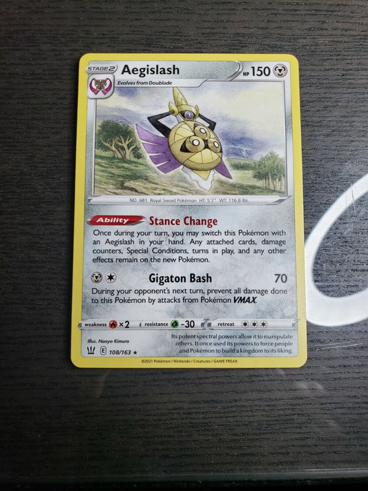 AEGISLASH 1x 108/163 Rare Pokemon Sword & Shield Battle Styles Non-Holo NM