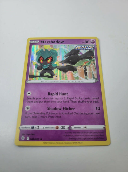 Pokémon TCG Marshadow Evolving Skies 080/203 Holo Rare Card NM 2021