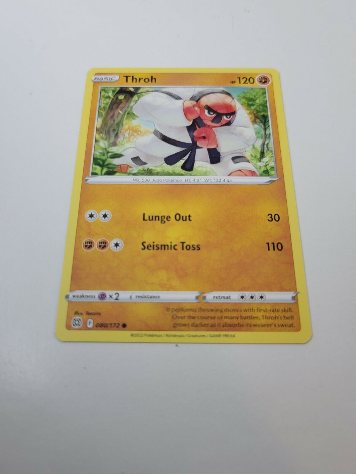 Pokemon TCG Brilliant Stars Throh 80/172 Regular Common Card NM 2022