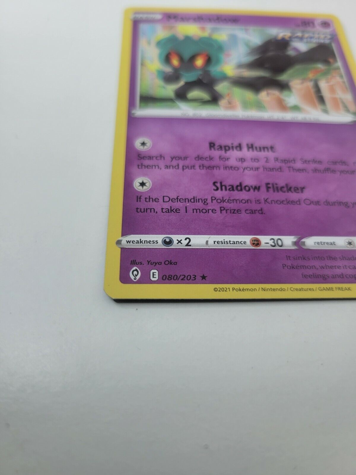 Pokémon TCG Marshadow Evolving Skies 080/203 Holo Rare Card NM 2021