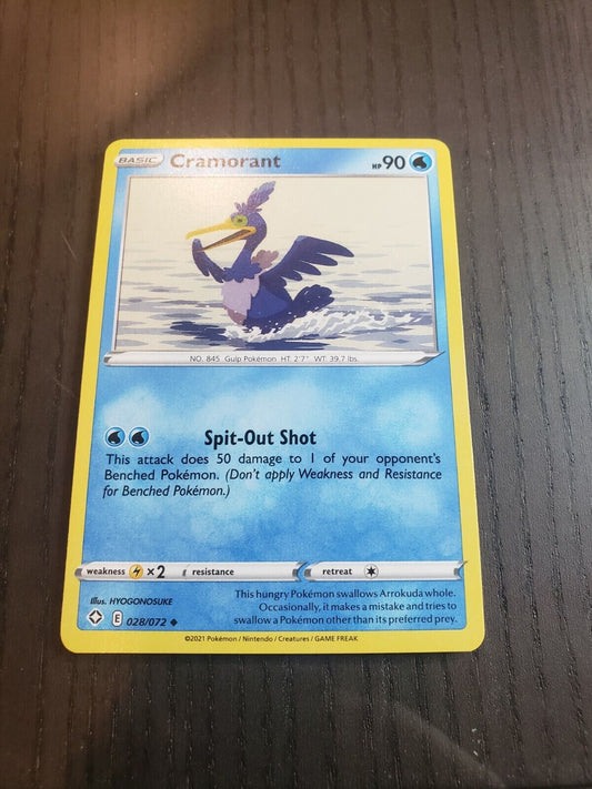 Pokémon TCG Shining Fates Cramorant 28/72 Regular Uncommon Card NM 2021