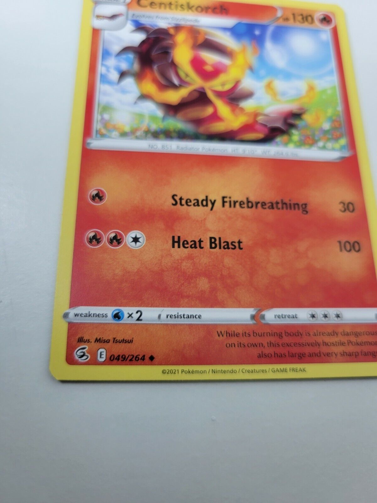 Pokémon TCG Centiskorch Fusion Strike 049/264 Regular Uncommon Card NM 2021