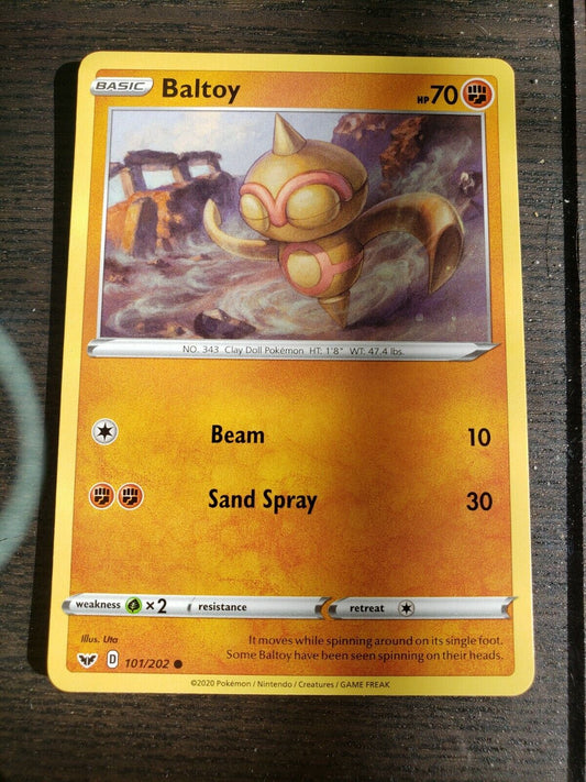 Pokemon TCG Card NM/M Baltoy 101/202 Basic 2020 Common sword and shield base