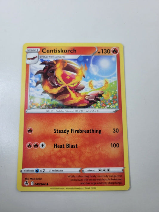 Pokémon TCG Centiskorch Fusion Strike 049/264 Regular Uncommon Card NM 2021