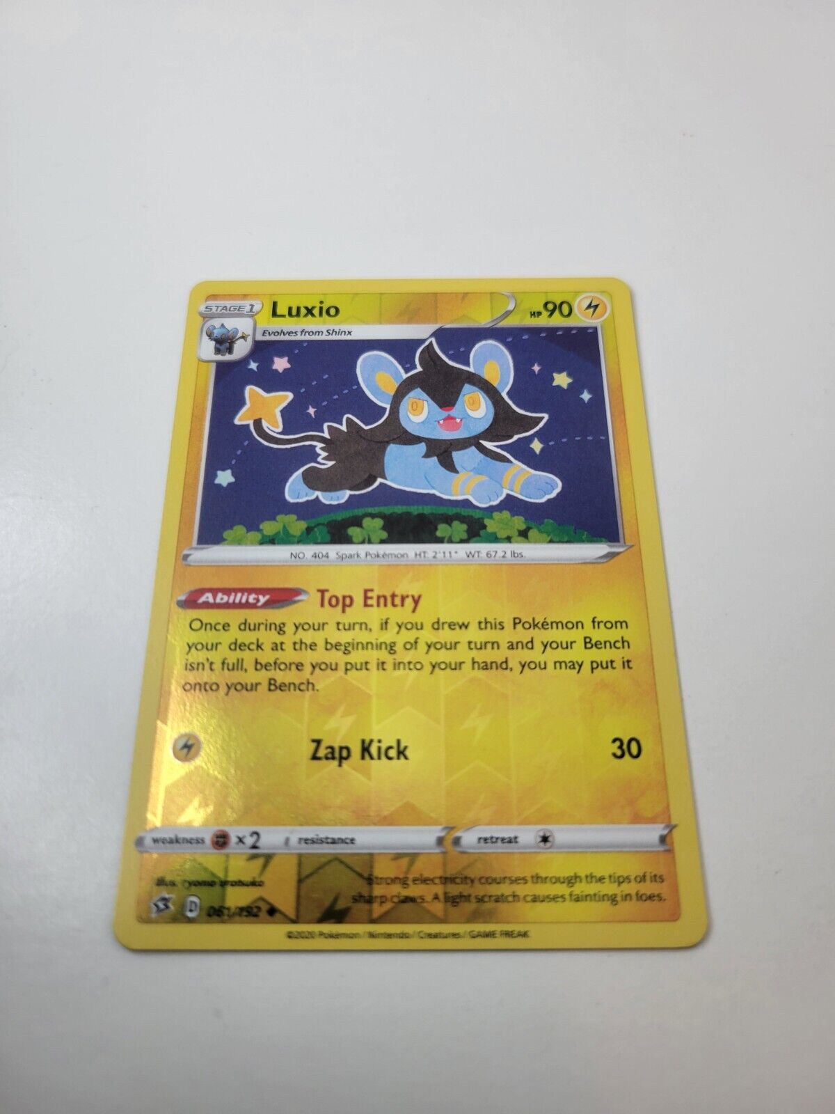 Pokémon TCG Luxio Rebel Clash 061/192 Reverse Holo Uncommon Card NM 2020