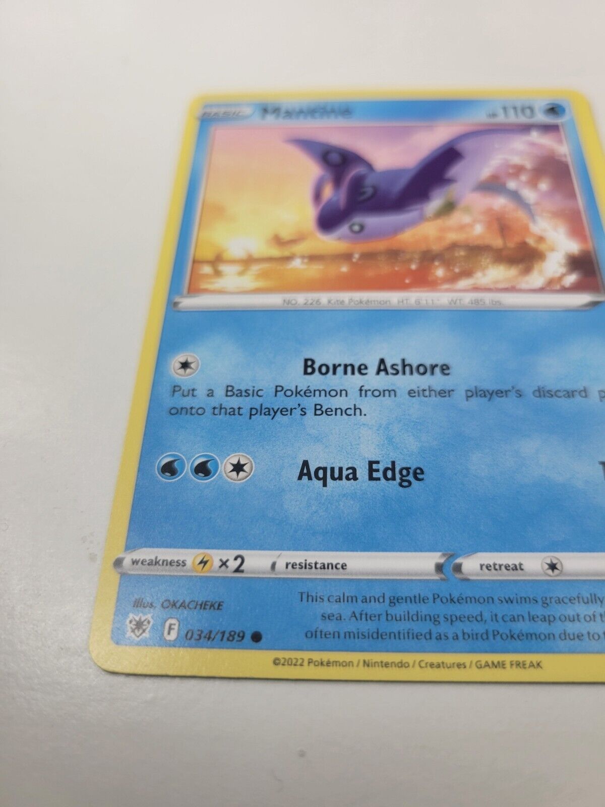 Pokémon TCG Astral Radiance Mantine 034/189 Regular Common Card NM 2022