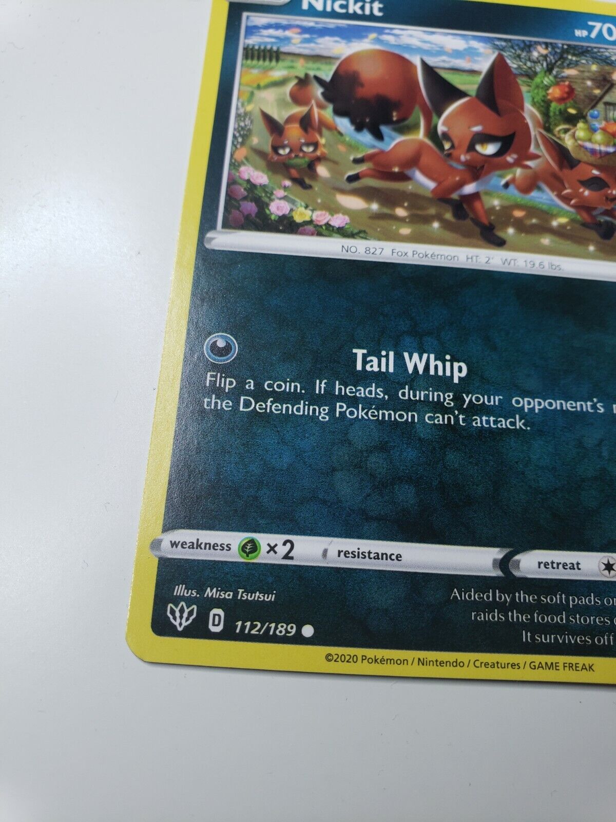 Pokémon TCG Nickit Darkness Ablaze 112/189 Regular Common Card NM 2021