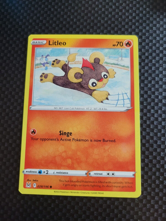 Pokémon TCG Litleo Lost Origin 028/196 Regular Common Card NM 2022