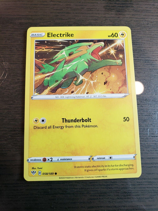 Electrike  58/189 S&S: Darkness Ablaze  Common card NM Pokemon TCG 2020