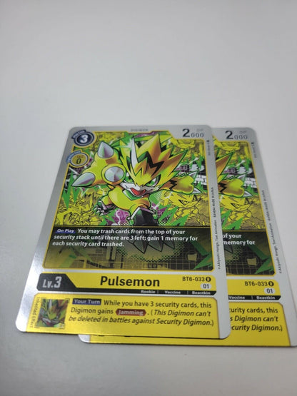 YELLOW  Pulsemon BT6-033  Holo Digimon CCG Card Double Diamond English NM 2021