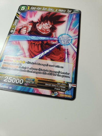 Kaio-Ken Son Goku, a Heavy Toll Dragon Ball Super card game UWS Base Card 