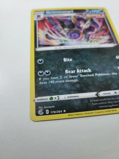 Pokémon TCG Grimmsnarl Fusion Strike 178/264 Holo Rare card NM 2021