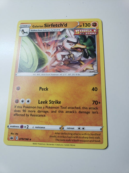 Pokémon TCG Galarian Sirfetch'd Chilling Reign 079/198 Regular Rare