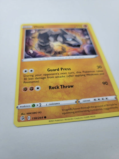 Pokémon TCG Onix Fusion Strike 138/264 Regular Common Card NM 2021