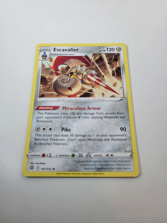Pokemon TCG Brilliant Stars Escavalier 101/172 Regular Rare Card NM 2022