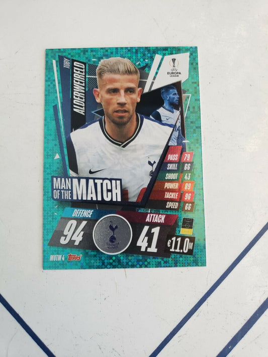 2021 Topps Match Attax UEFA Champions League MOTM4 Toby Alderweireld Soccer Card