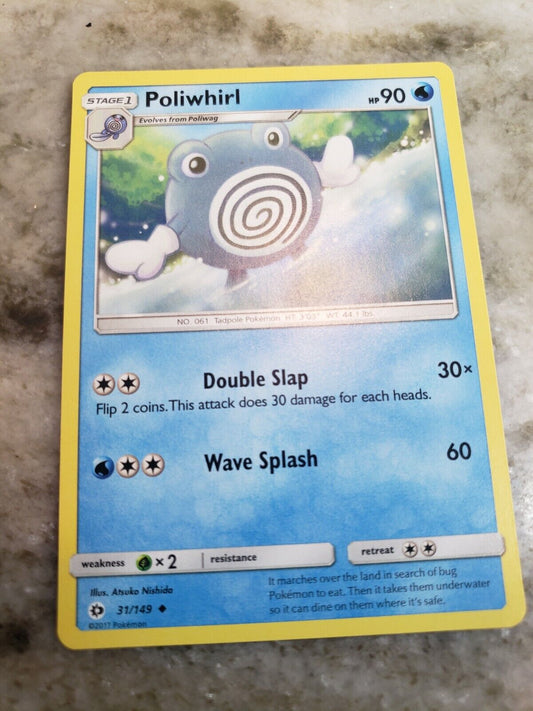 Poliwhirl 31/149 - Pokemon Card - Sun & Moon Base Set (2017) - NM PACK FRESH