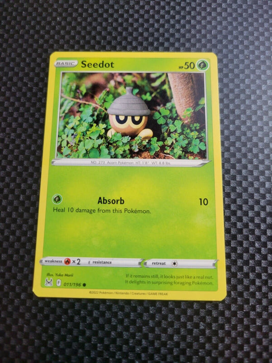 Pokémon TCG Seedot Lost Origin 011/196 Regular Common Card NM 2022
