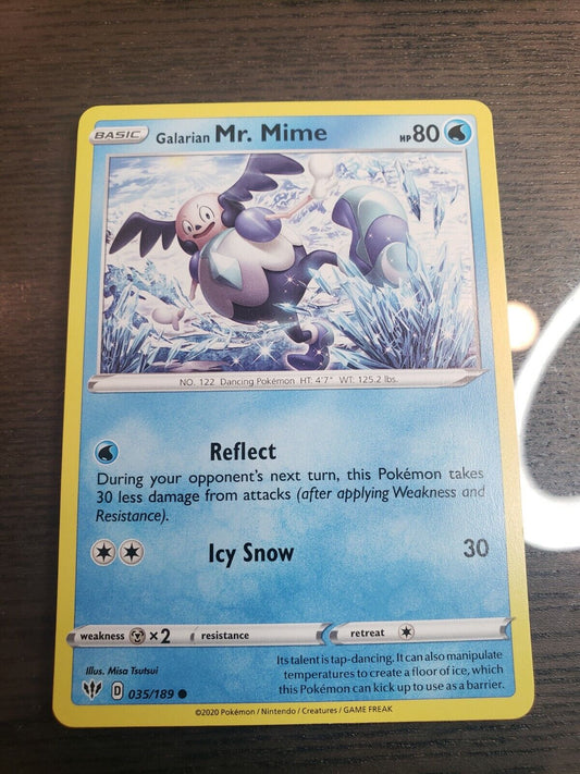 Pokémon TCG Darkness Ablaze Galarian Mr. Mime 35/189 Regular Common Card NM 2020