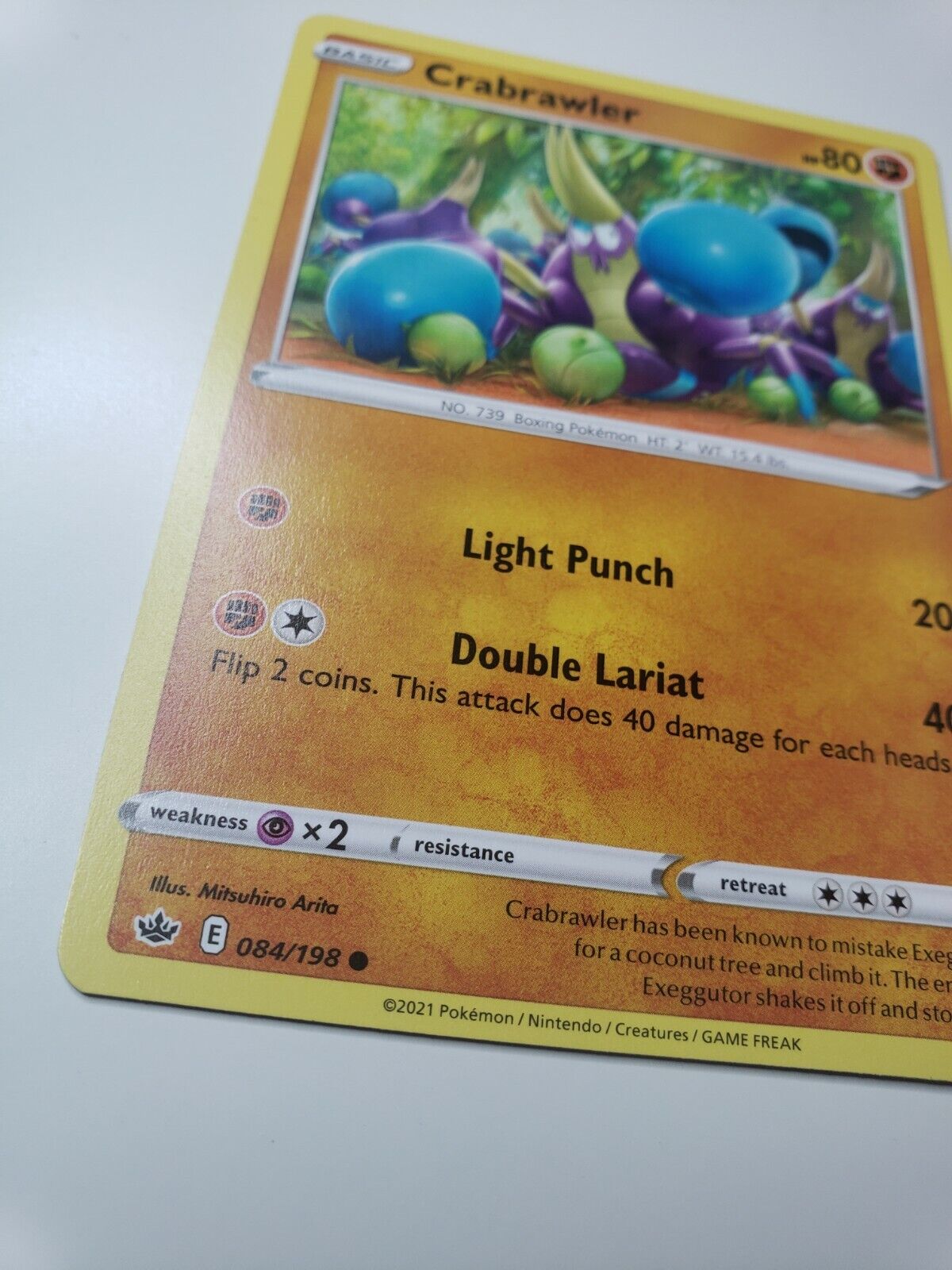 Pokémon TCG Crabrawler Chilling Reign 084/198 Regular Common Card NM 2021