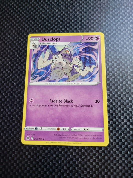 Pokémon TCG Crown Zenith Dusclops 63/159 Regular Uncommon Card NM 2023