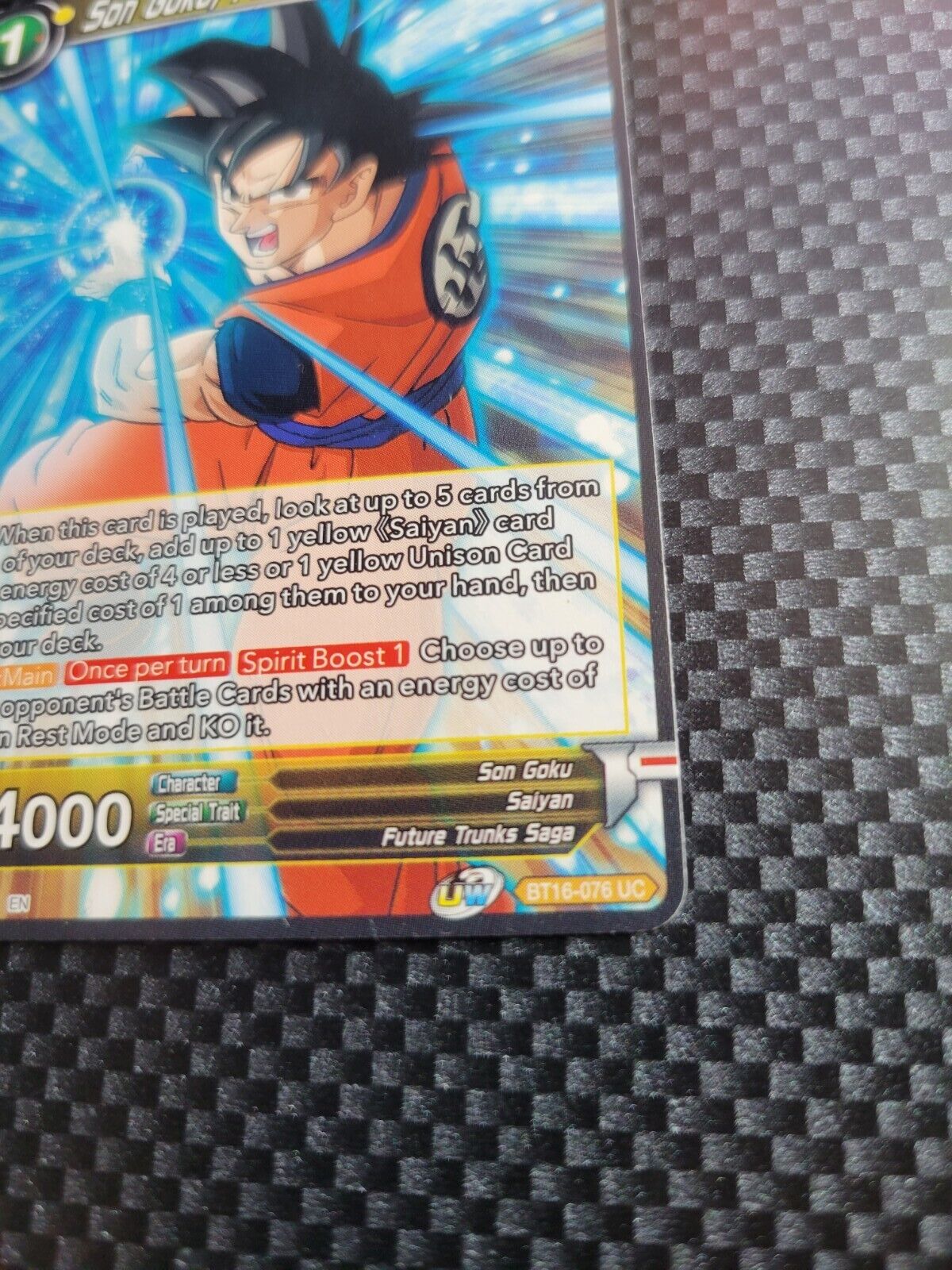DBS Son Goku, Facing Goku Black BT16-076 UC Regular Card NM 