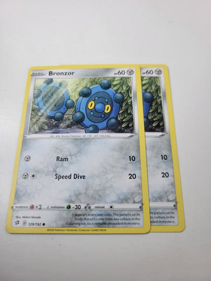 Pokémon TCG Bronzor Rebel Clash 129/192 Regular Common Card NM 2020