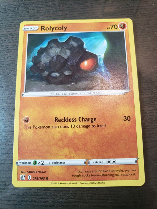 Pokemon TCG - Battle Styles -  Rolycoly 078/163 - Common - NM