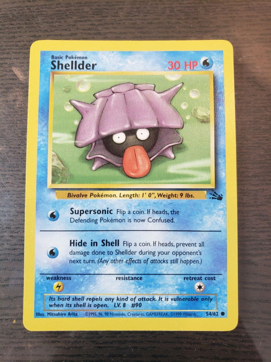 Pokemon Fossil Shellder NM 54/62 TCG Trading Card Game 1999 Unlimited