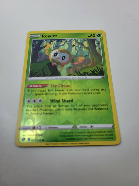 Pokémon TCG Rowlet Shining Fates 006/072 Reverse Holo Common Card NM 2021