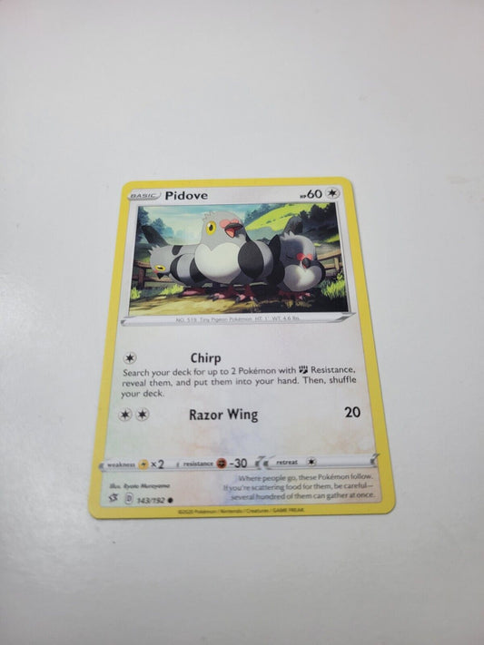 Pokémon TCG Pidove Rebel Clash 143/192 Regular Common Card NM 2020