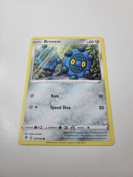 Pokémon TCG Bronzor Rebel Clash 129/192 Regular Common Card NM 2020