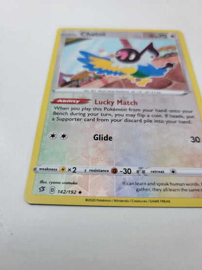 Pokémon TCG Chatot Rebel Clash 142/192 Reverse Holo Uncommon Card NM 2020