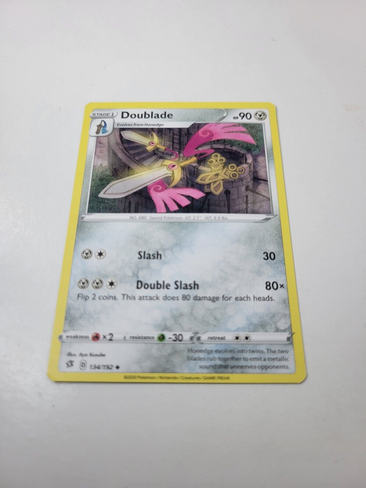 Pokémon TCG Doublade Rebel Clash 134/192 Regular Uncommon Card NM 2020