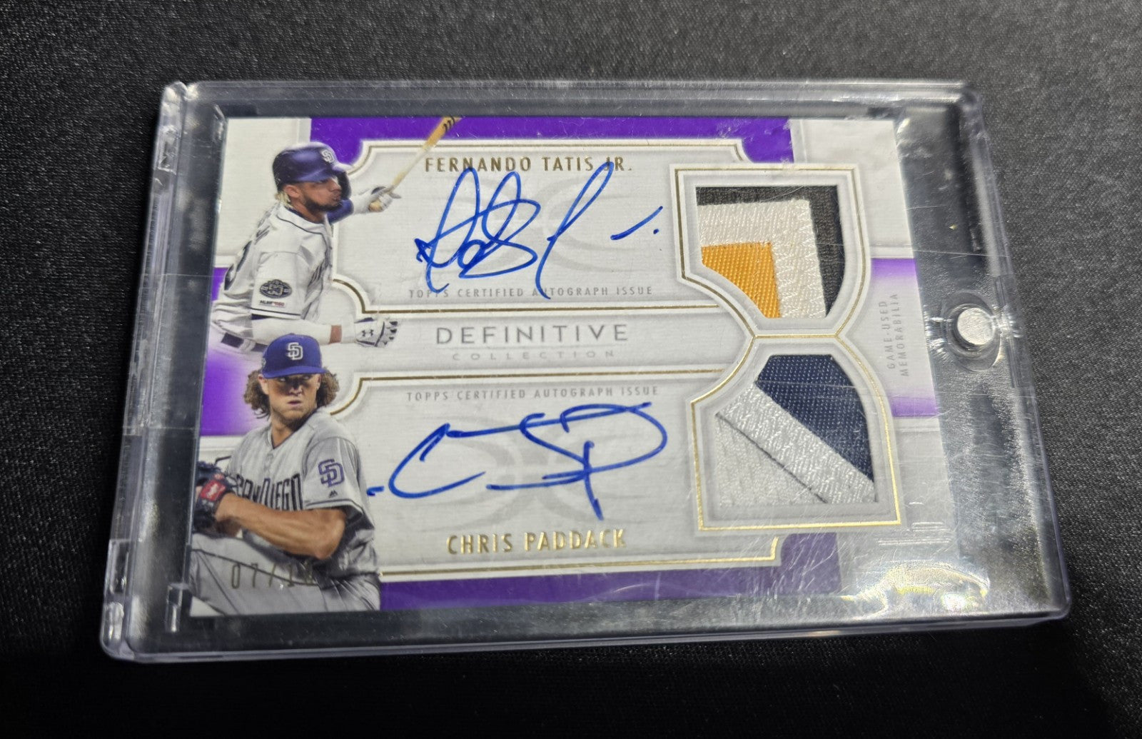 2020 topps definitive Fernando Tatis Chris Paddack Dual Signature Patch 7/10 NM