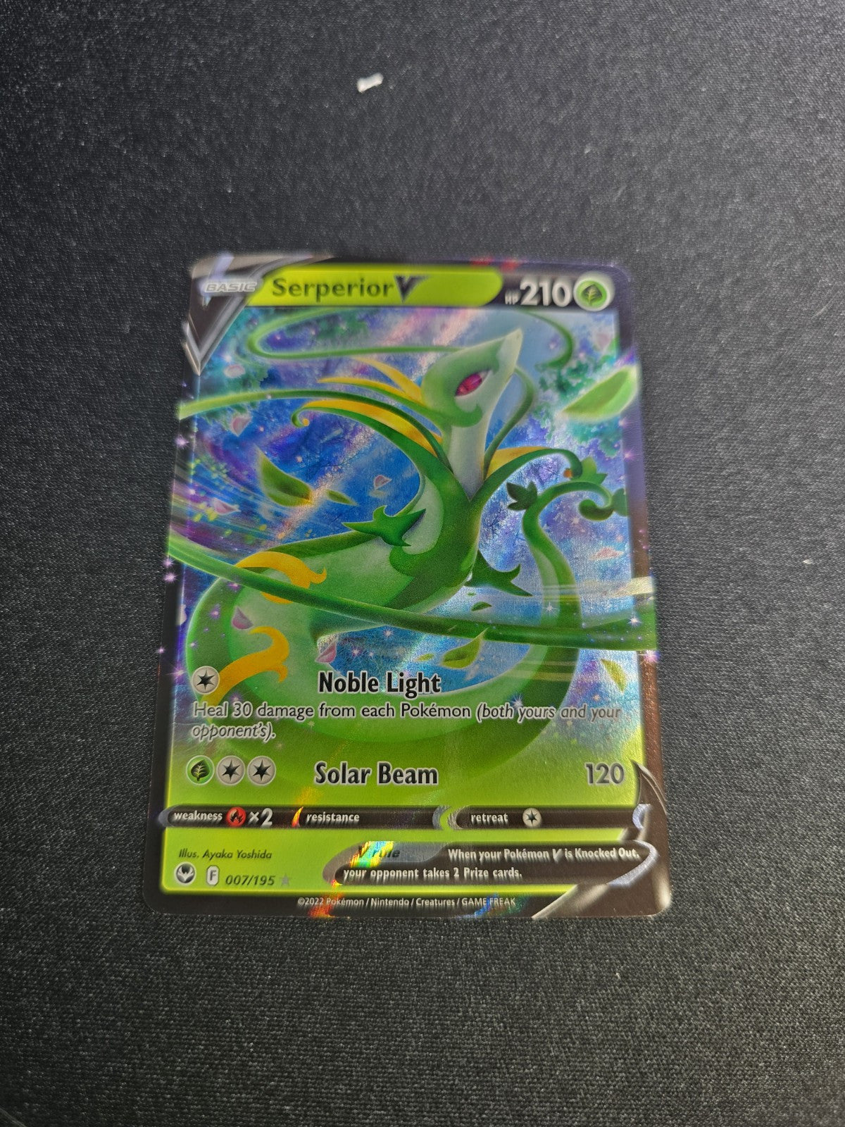 Serperior V 007/195 Full Art Rare Card 2022 Pokemon TCG Silver Tempest NM