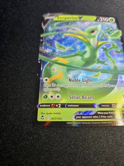 Serperior V 007/195 Full Art Rare Card 2022 Pokemon TCG Silver Tempest NM