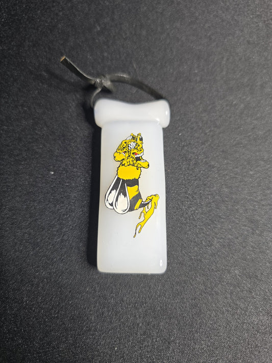 Abrooks ART x Sherbet Glass Shatter Bee V3 Eraser Pendant UV Lucy Over White